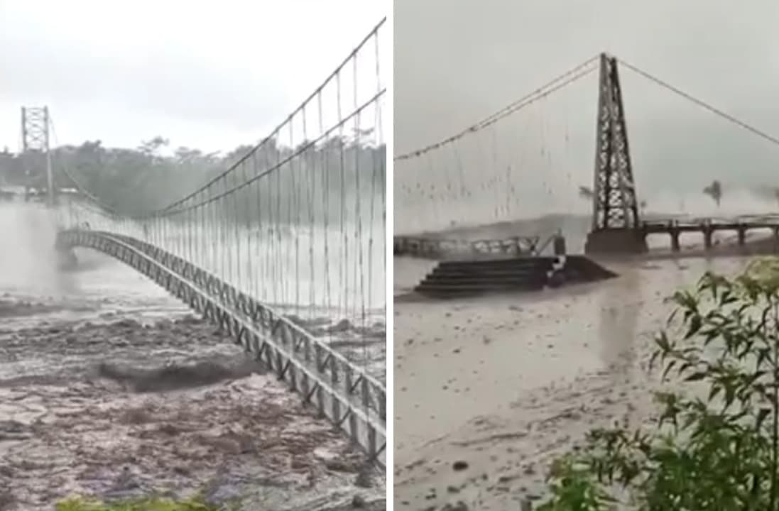 Dampak Banjir Lahar Gunung Semeru, Jembatan Gantung Kali Regoyo Putus