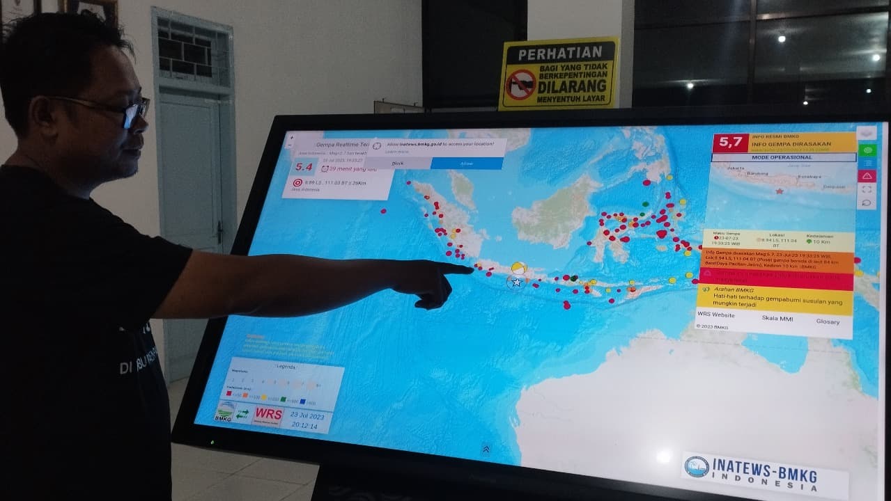 Empat Kali Gempa Susulan Guncang Kabupaten Pacitan