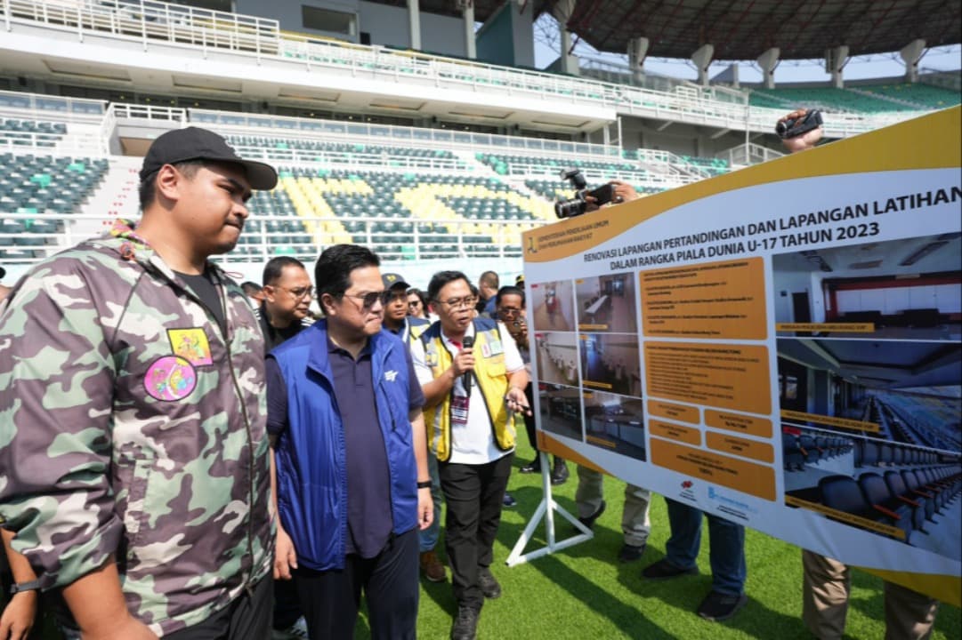 Erick Thohir Sebut Kualitas Stadion GBT Dipuji FIFA