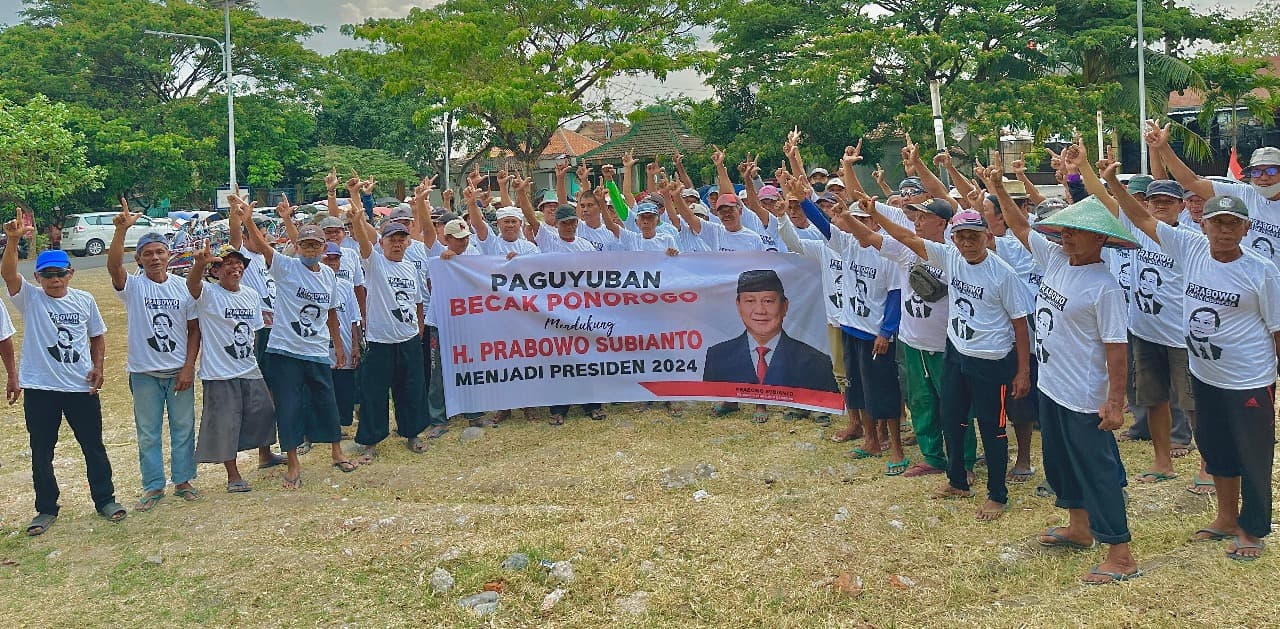 Paguyuban Tukang Becak Ponorogo Dukung Prabowo Presiden 2024