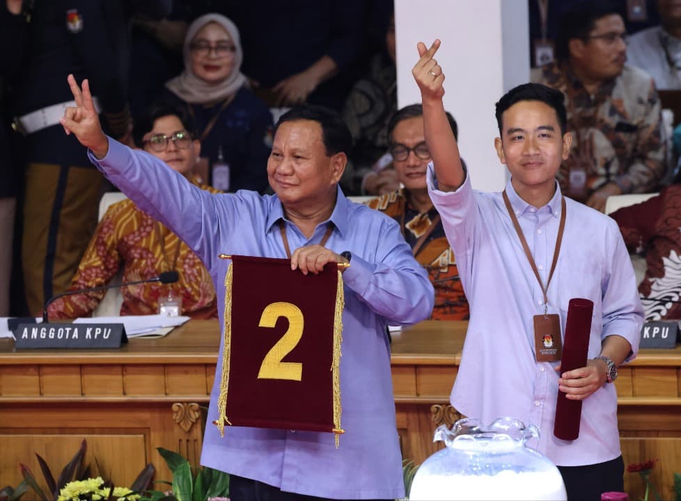 Dapat Nomor Urut 2, Prabowo-Gibran Maknai Lambang Kedamaian dan Kasih Sayang