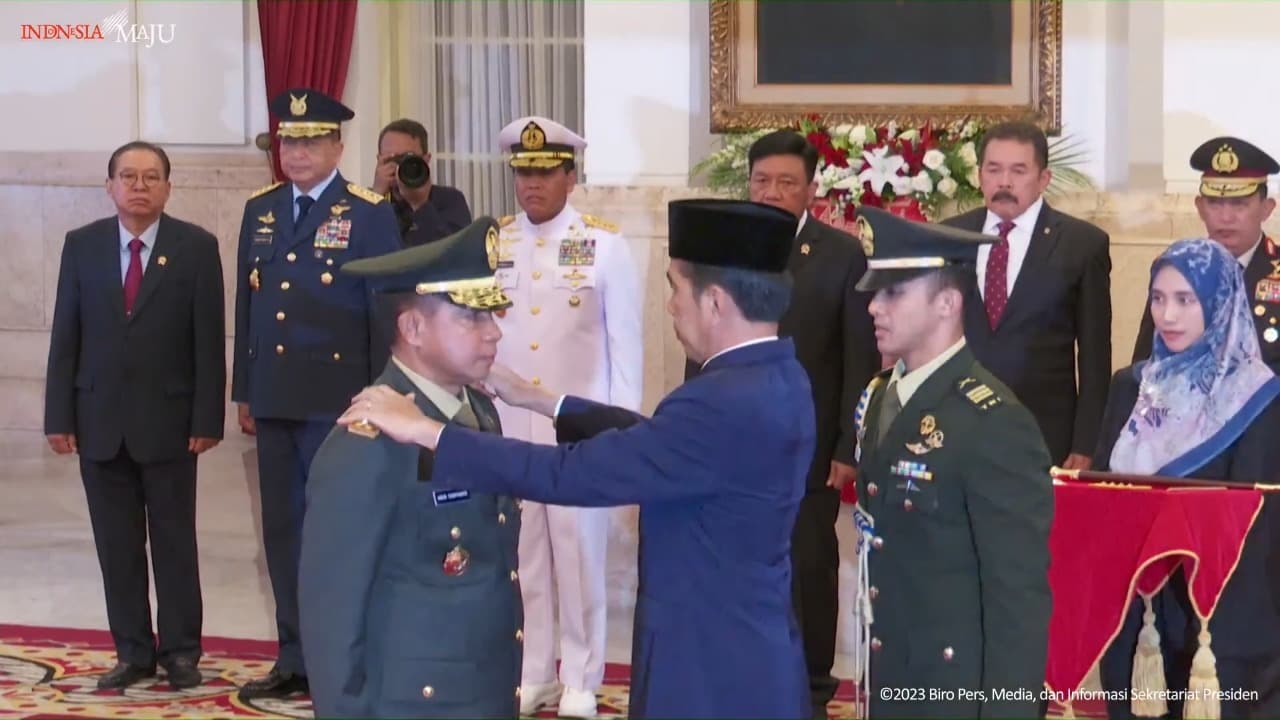 Presiden Jokowi Resmi Lantik Jenderal Agus Subiyanto Jadi Panglima TNI