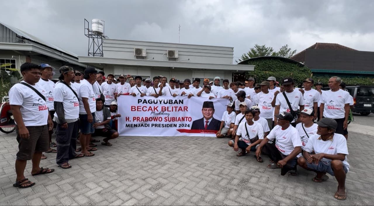 Paguyuban Tukang Becak di Blitar Nyatakan Dukung Prabowo-Gibran