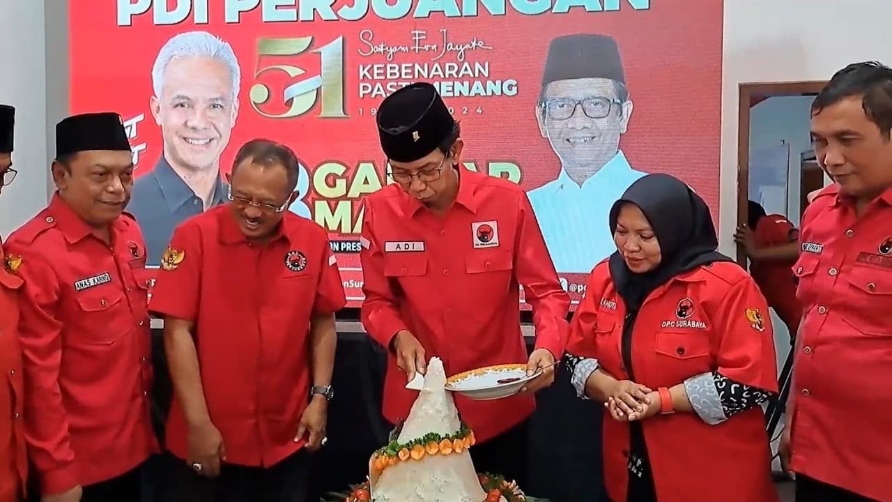 DPC PDIP Surabaya Rayakan HUT ke-51 Secara Sederhana