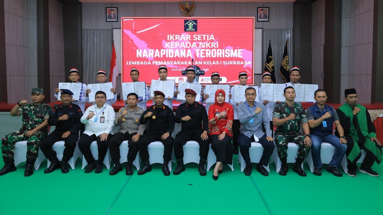 9 Narapidana Terorisme di Lapas I Surabaya Ucapkan Ikrar Setia NKRI