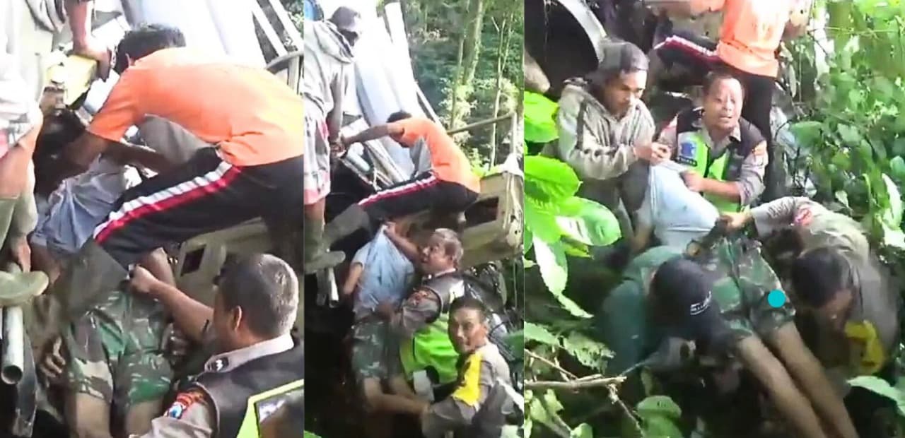 Rem Blong, Truk Pipa Terjun Jurang 50 Meter Tewaskan Sopir