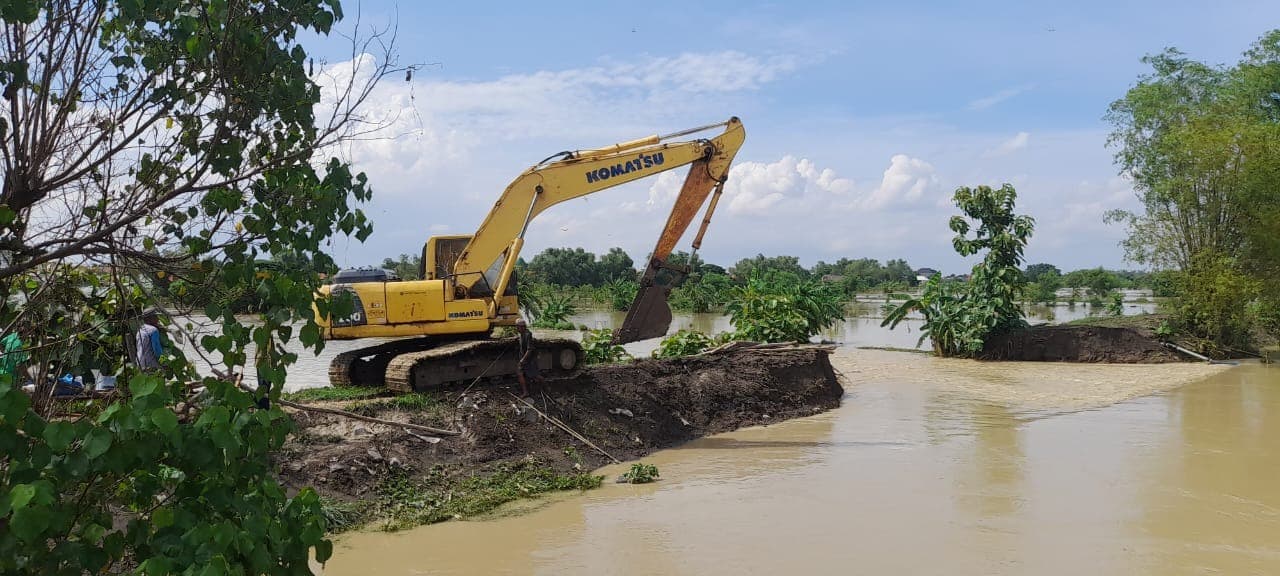 Banjir Dampak Jebolnya Tanggul Kali Plalangan di Lamongan Meluas