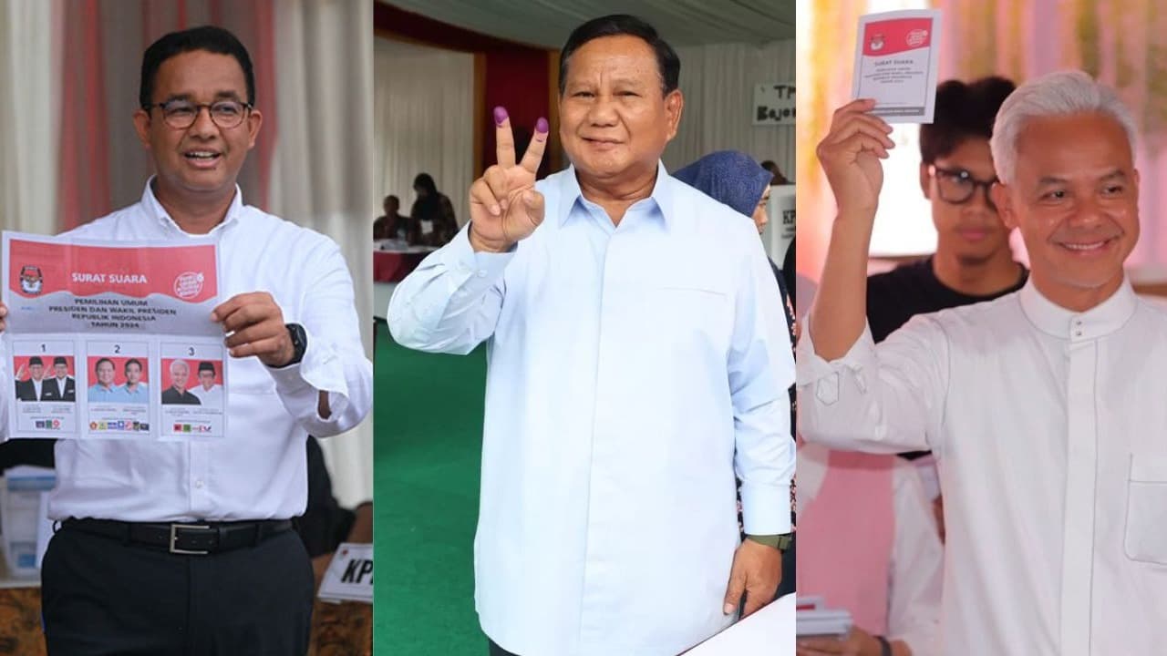 Real Count KPU Tembus 50 Persen: Anies 25,18 Persen, Prabowo 56,83 Persen, Ganjar 17,99 Persen