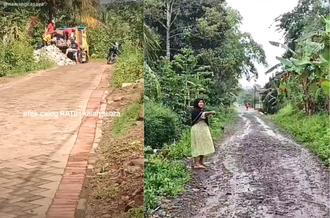 Viral, Gagal Jadi, Caleg Batalkan Sumbangan Pavingisasi Jalan Dusun