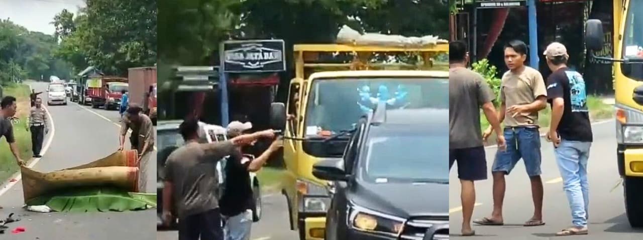 Melintasi Jalan Berlubang, Pemotor Magetan Jatuh dan Terlindas Truk