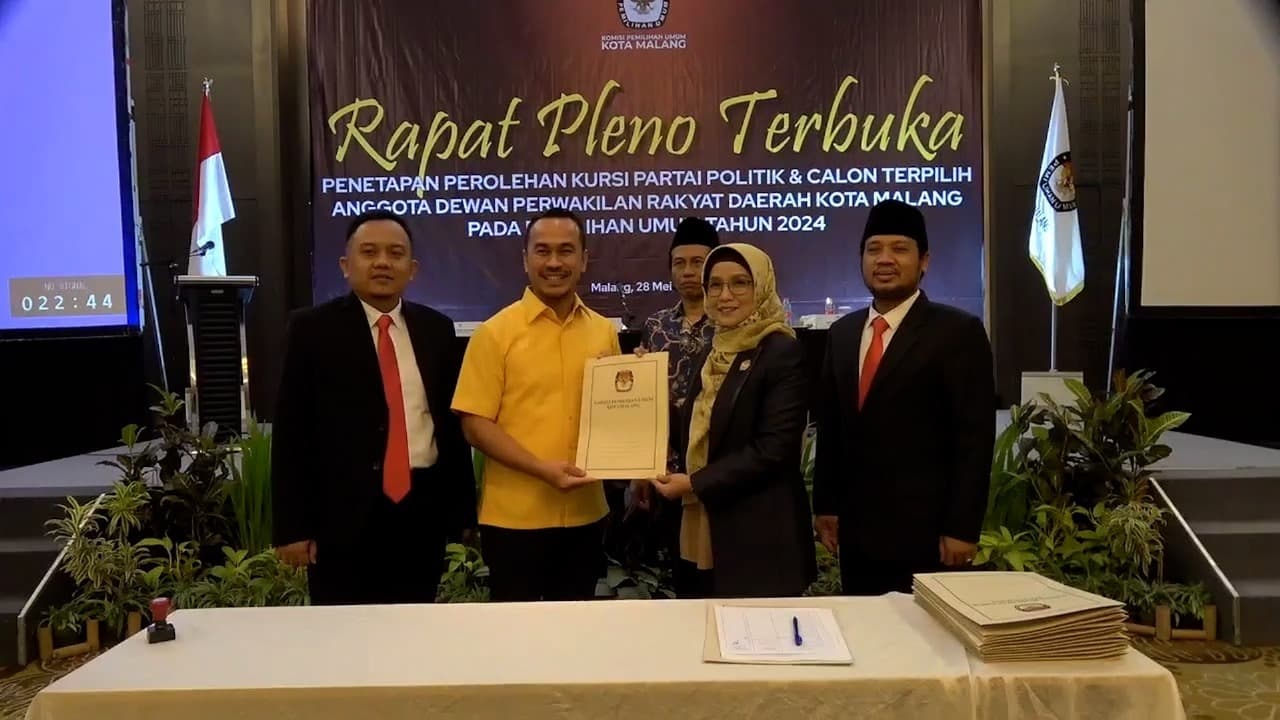 KPU Kota Malang Tetapkan 45 Caleg Terpilih 2024-2029