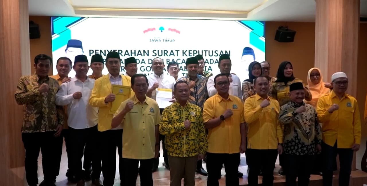 Tantang Maidi, Bonie-Bagus Rizki Terima SK Golkar Maju Pilwali Madiun