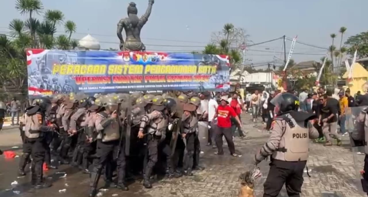 Antisipasi Kerawanan Pemilu, Polres Mojokerto Gelar Sispamkota