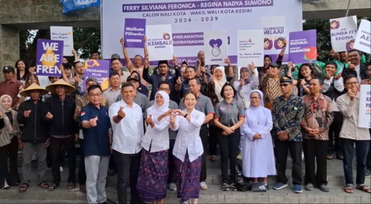 Pasangan Ferry Silviana Feronica Dan Regina Nadya Suwono Maju Dalam Pilwali Kota Kediri 2024