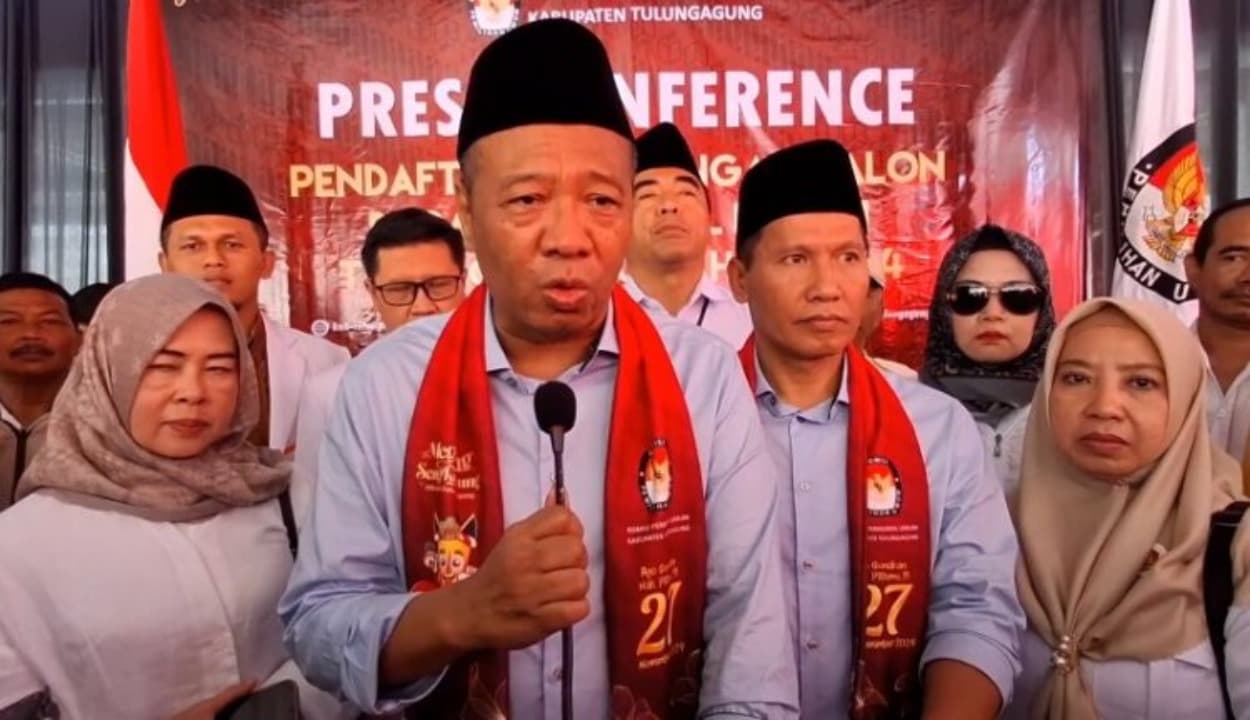 Diusung Tiga Partai, Pasangan Gatut Sunu Wibowo-Ahmad Baharudin Resmi Mendaftar ke KPU Tulungagung