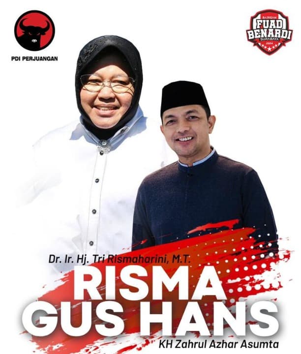 PDIP Usung Risma-Gus Hans di Pilgub Jatim, Daftar ke KPU Malam ini