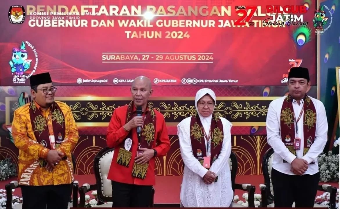 Resmi Daftar ke KPU, Risma-Gus Hans Janji Resik-resik Jawa Timur