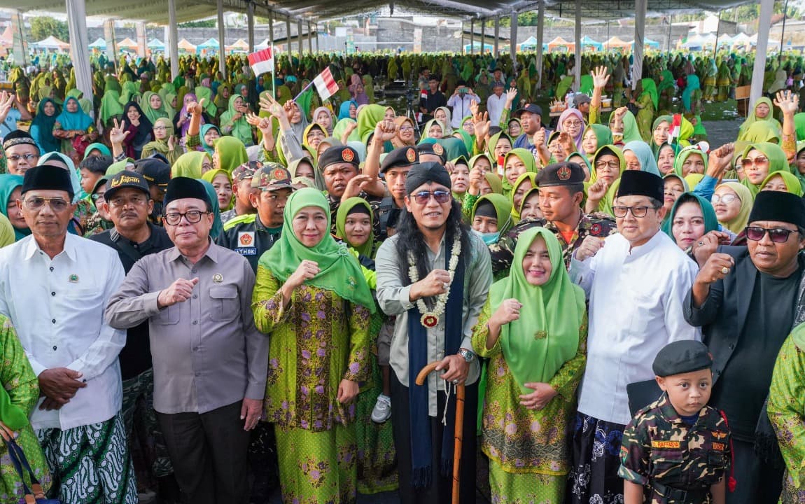 Hadiri Harlah Muslimat NU Ke-78 di Tulungagung, Khofifah: Insya Allah Menang