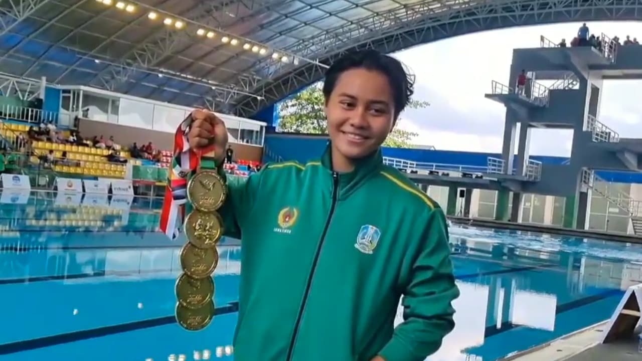 PON Aceh-Sumut 2024: Gladies Larissa Sapu Bersih Medali Emas Loncat Indah