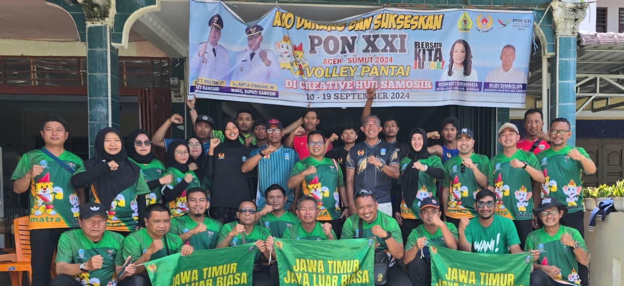 Melaju ke Perempat Final, Tim BPBD Jatim Terus Support Atlet Bola Voli Pantai