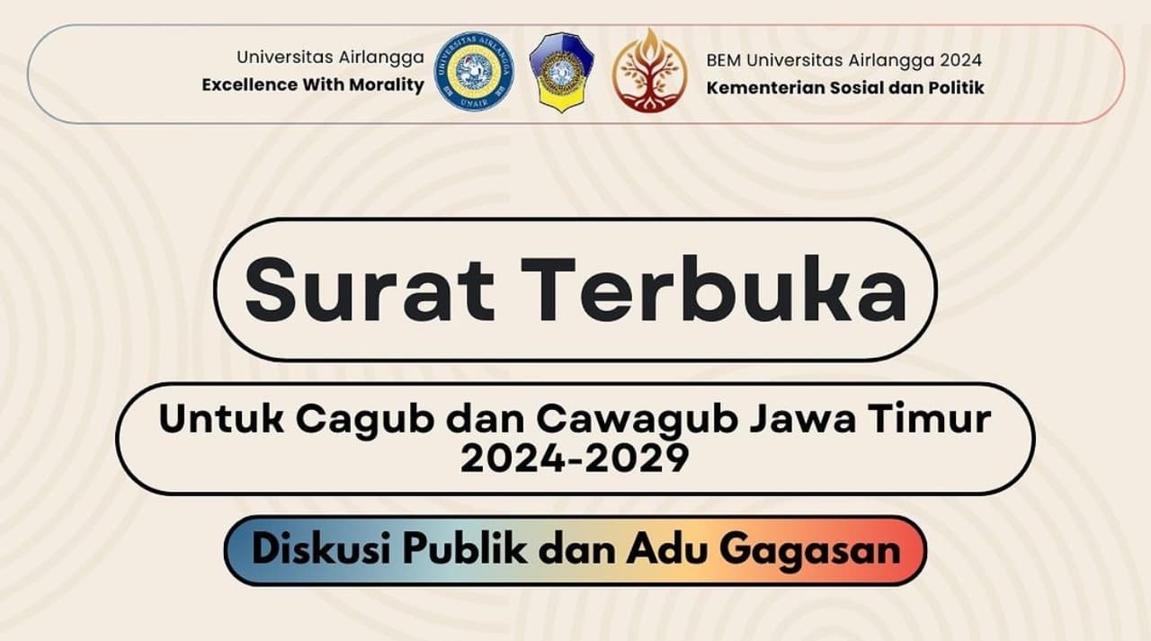 BEM Unair Undang Tiga Pasangan Cagub dan Cawagub Jatim Adu Gagasan di Kampus