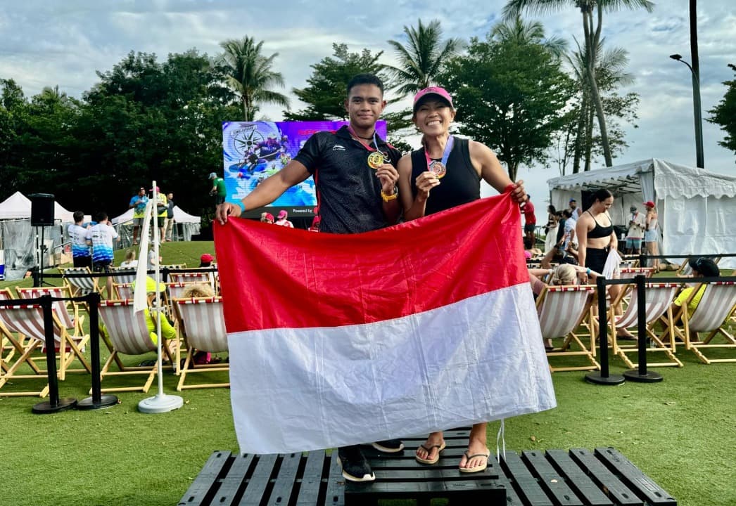 Atlet Dayung Stand Up Paddle Indonesia Sabet Emas di Singapore Ocean Cup 2024