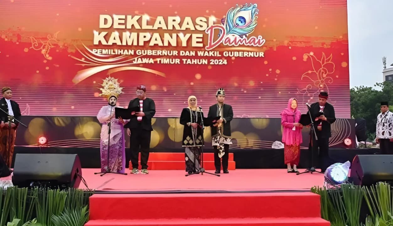 Lewat Deklarasi Kampanye Damai, KPU Jatim Ajak Paslon Hindari Ujaran Kebencian di Pilkada 2024