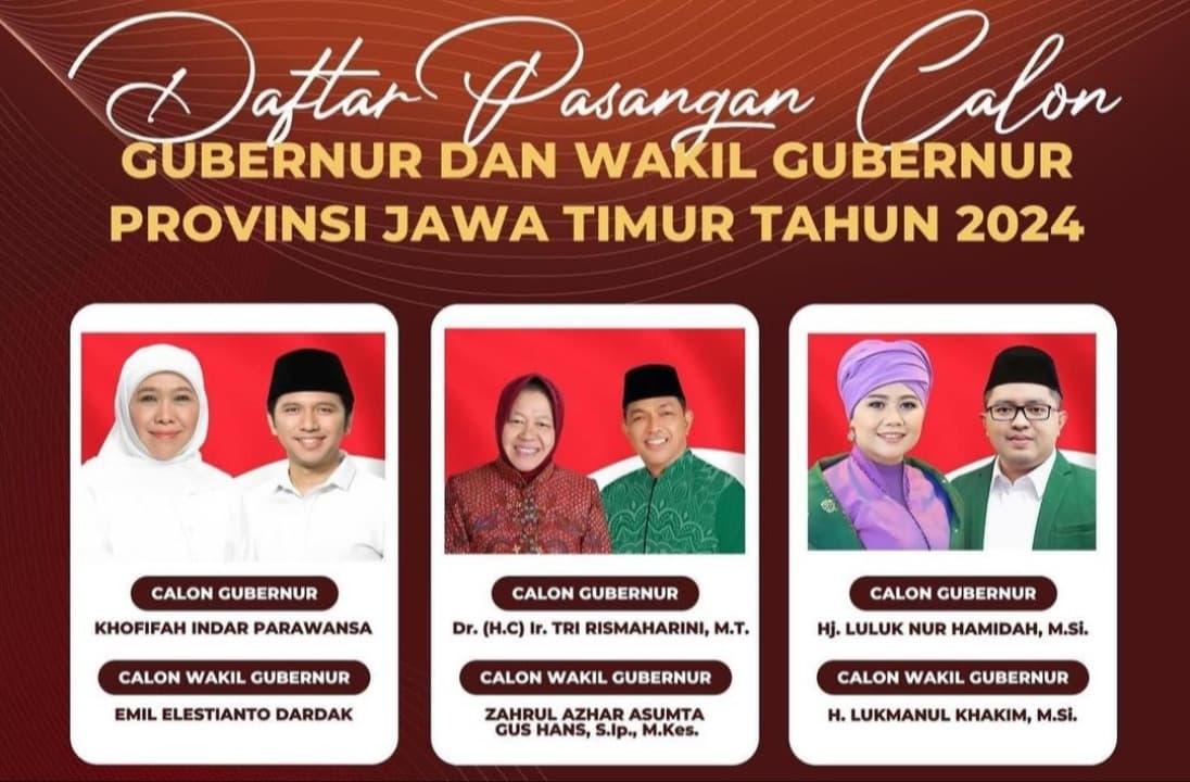 Visi Misi 3 Paslon Cagub dan Cawagub di Pilgub Jatim 2024