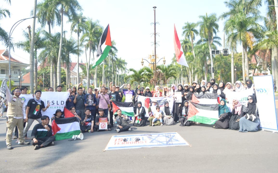 API Palestina Jatim dan Malang SJP Peringati "Setahun Perjuangan Badai Al Aqsha"