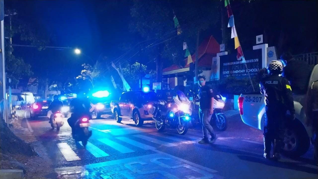 Jelang Pelantikan Presiden RI, Polres Batu Gelar Patroli Skala Besar