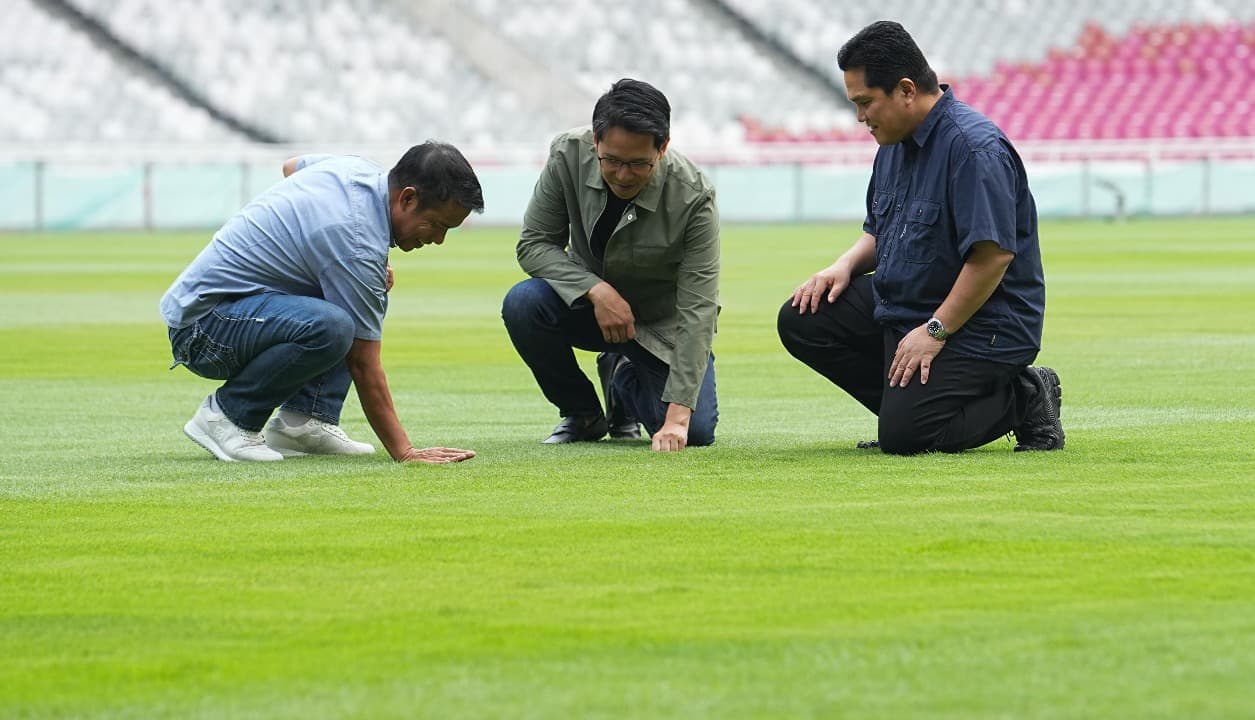 Jelang Lawan Jepang dan Arab Saudi, Erick Thohir Cek Kesiapan SUGBK