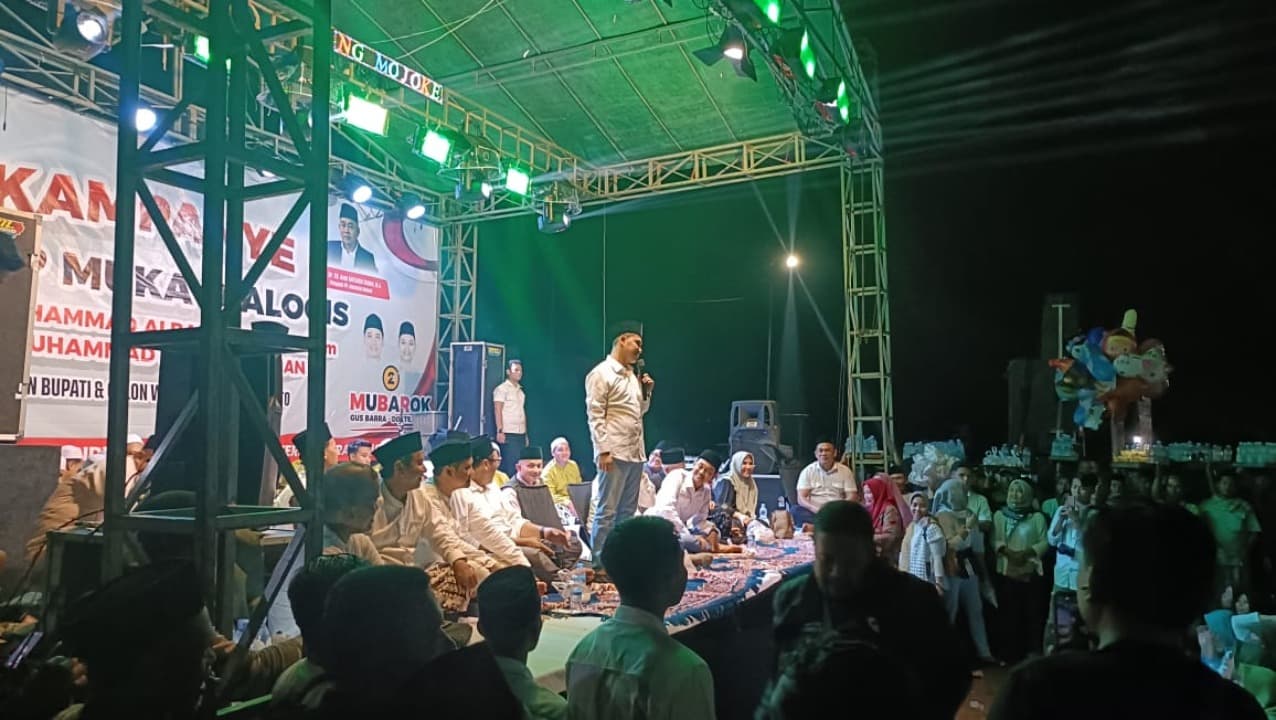 Ribuan Massa Hadiri Mubarok Bersholawat, Gus Barra Optimis Menang