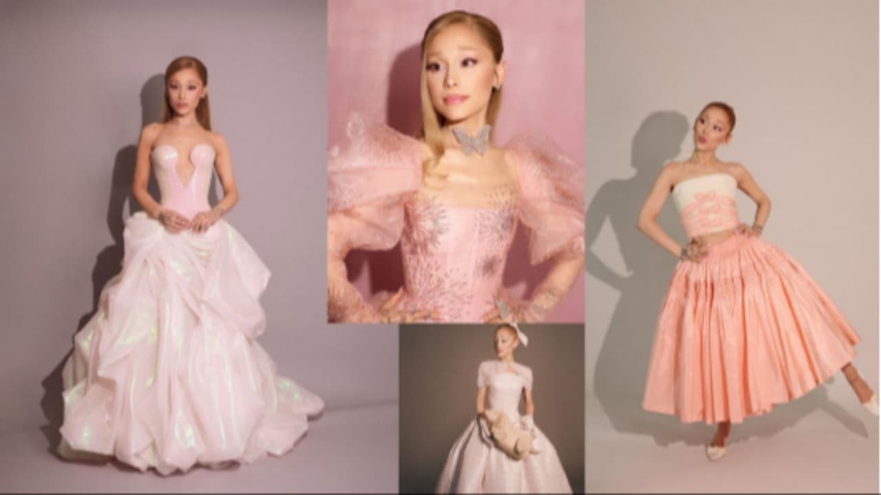 Pesona Ariana Grande dalam Balutan Dress Dreamy untuk Promo Film Wicked