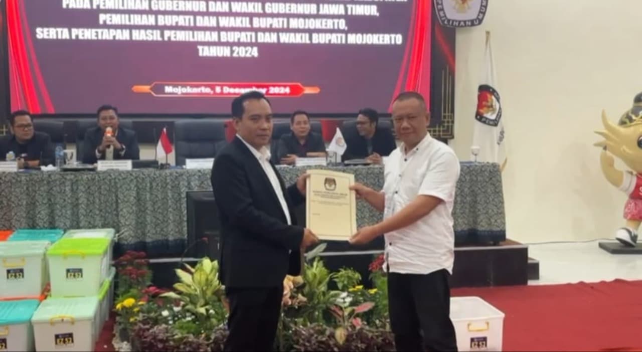 KPU Tetapkan Gus Barra-Rizal Pemenang Pilbup Mojokerto