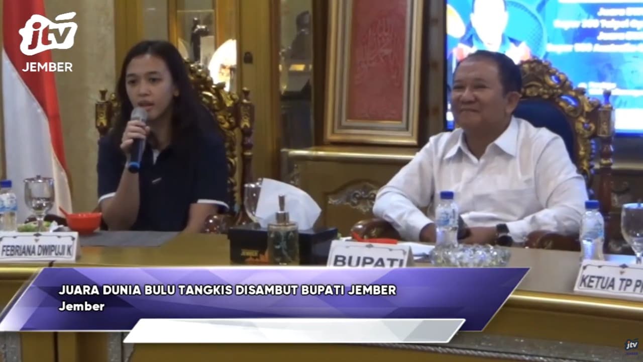 Juara Dunia Bulu Tangkis Disambut BupatiJember