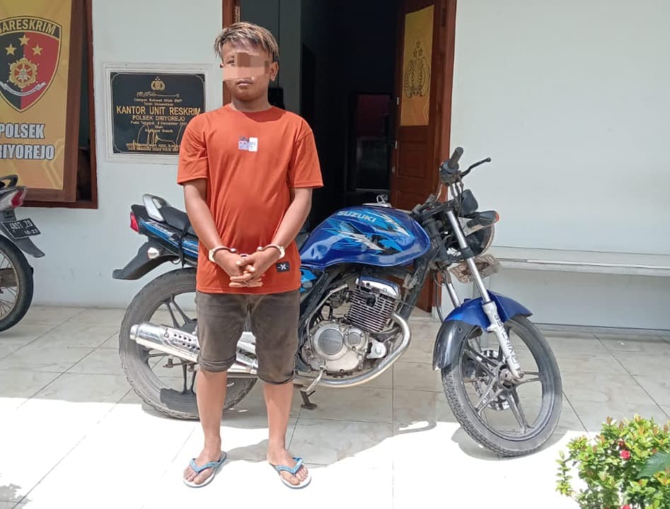 Motor Curian Mogok, Maling Spesialis di Toko Madura Dibekuk Polsek Driyorejo