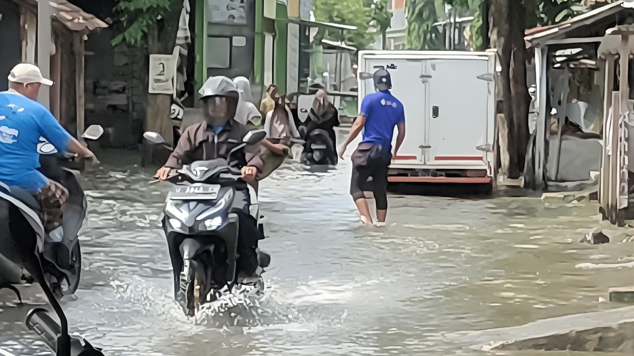 Banjir Luapan Kali Lamong Masih Genangi Ribuan Rumah Warga di Benjeng