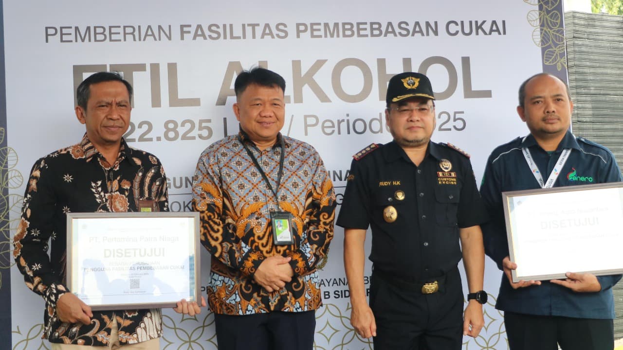 Dukung Pengembangan Energi Terbarukan Bea Cukai Sidoarjo Berikan Fasilitas Pembebasan Cukai Etil Alkohol