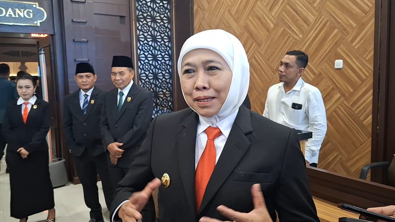 Hadiri Sertijab Wali Kota-Wakil Wali Kota Mojokerto, Gubernur Khofifah Minta Percepat Pembangunan Sekolah Rakyat