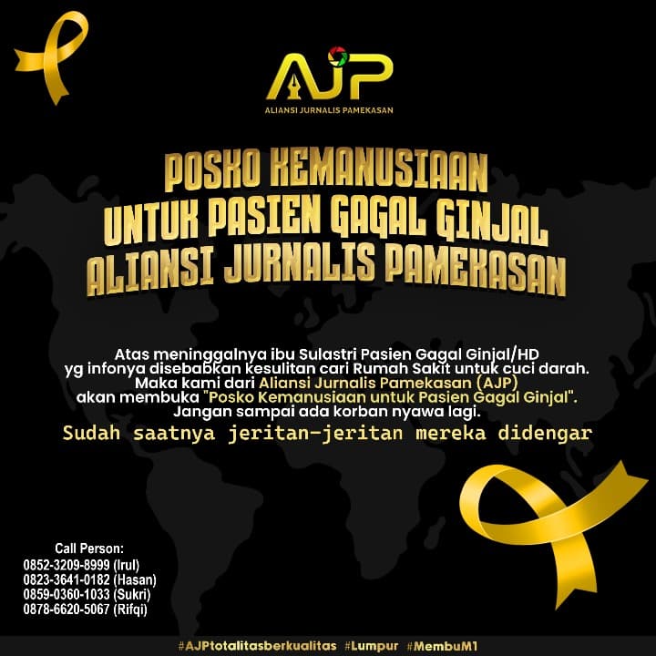Aliansi Jurnalis Pamekasan Buka Posko Kemanusiaan untuk Pasien Gagal Ginjal