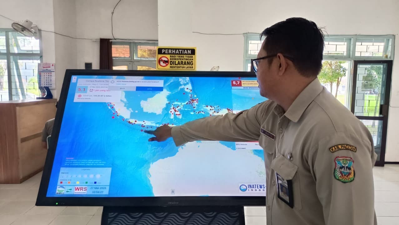 Gempa Magnitudo 5,7 Guncang Pacitan, Tak Berpotensi Tsunami