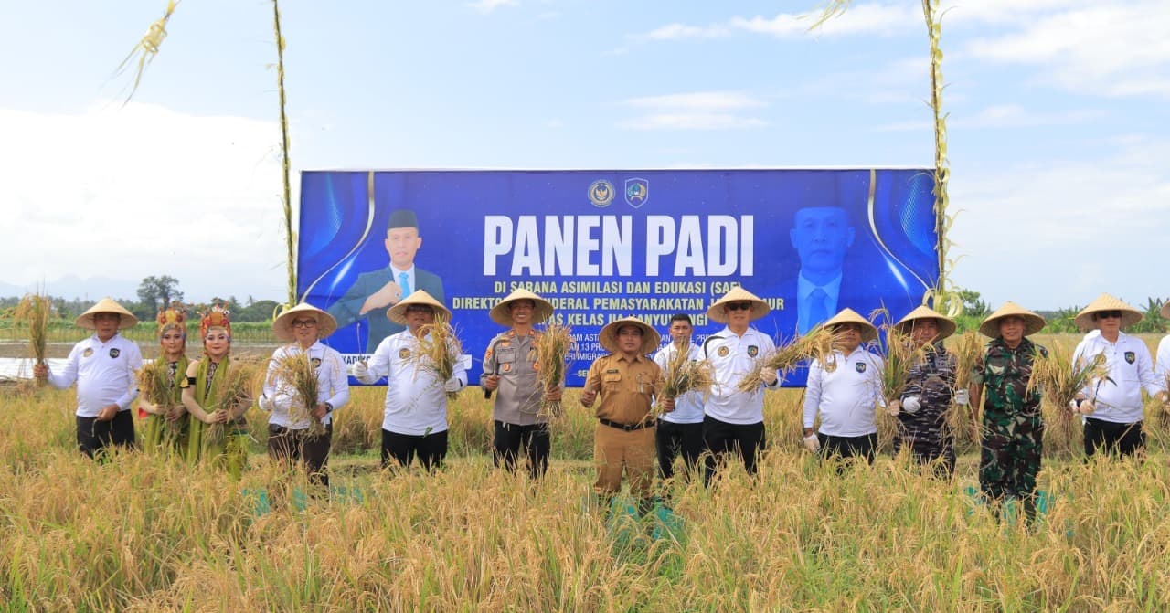 Lapas Banyuwangi Panen Raya Padi Seluas 2 Hektare Untuk Dukung Ketahanan Pangan Nasional