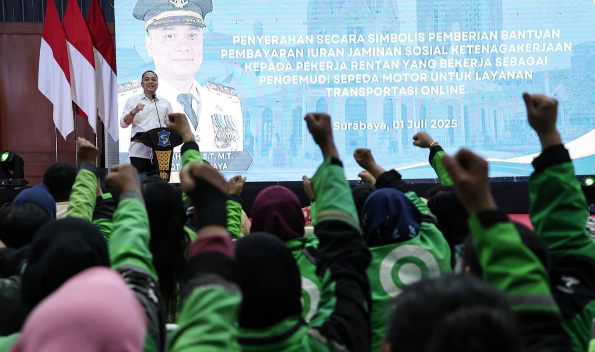 Pemkot Surabaya Beri Bantuan BPJS Ketenagakerjaan kepada 15.350 Pengemudi Ojol