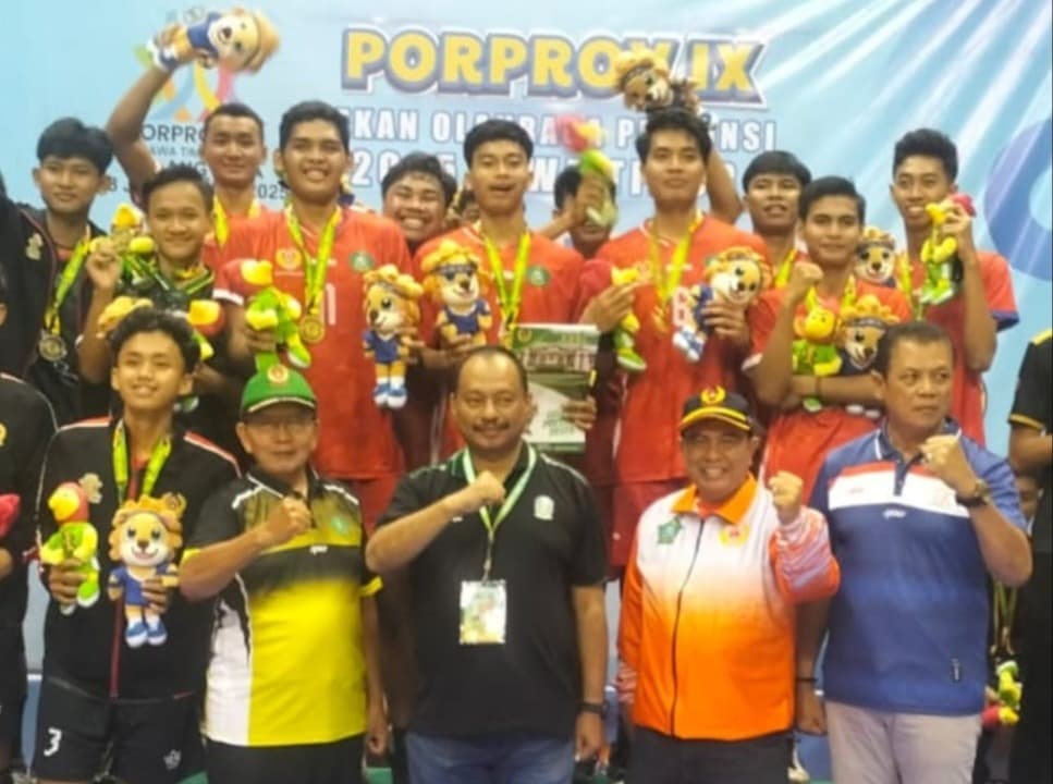Kalahkan Ngawi, Bola Voli Indoor Putra Sidoarjo Raih Emas Porprov 2025