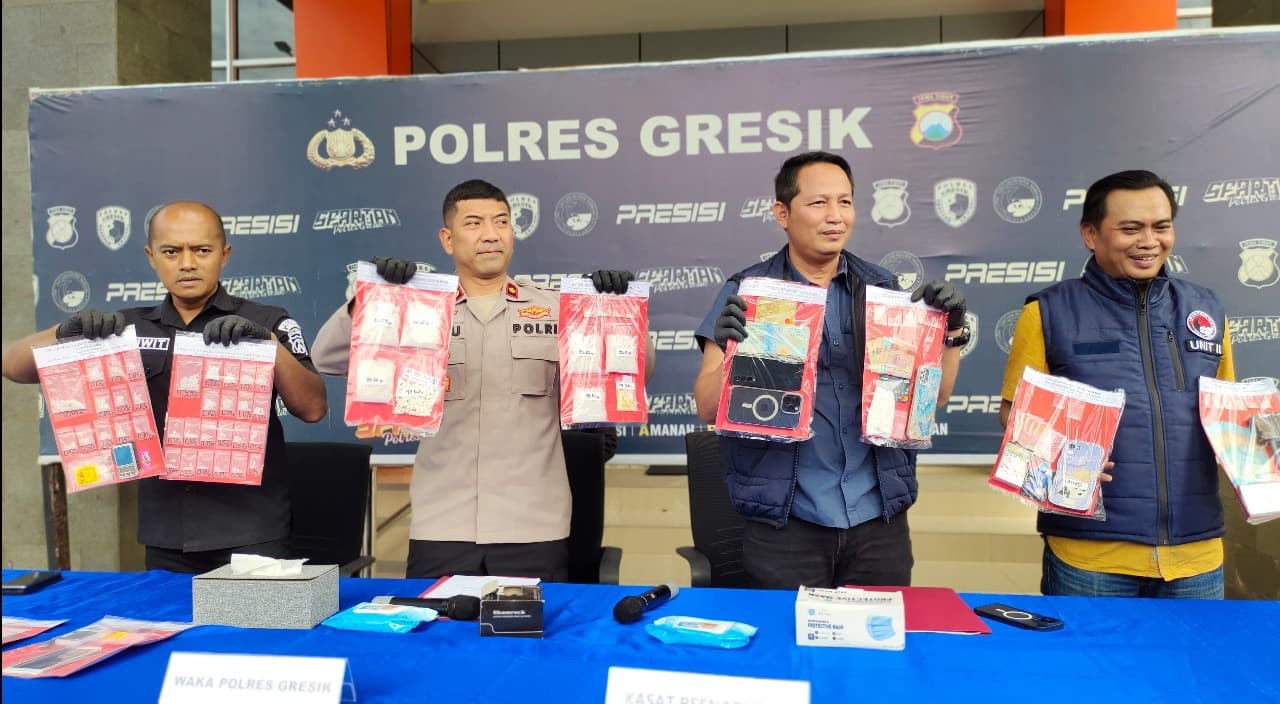Polres Gresik Bongkar Jaringan Narkoba Asal Banyuwangi, Sita Lebih dari 600 Gram Sabu