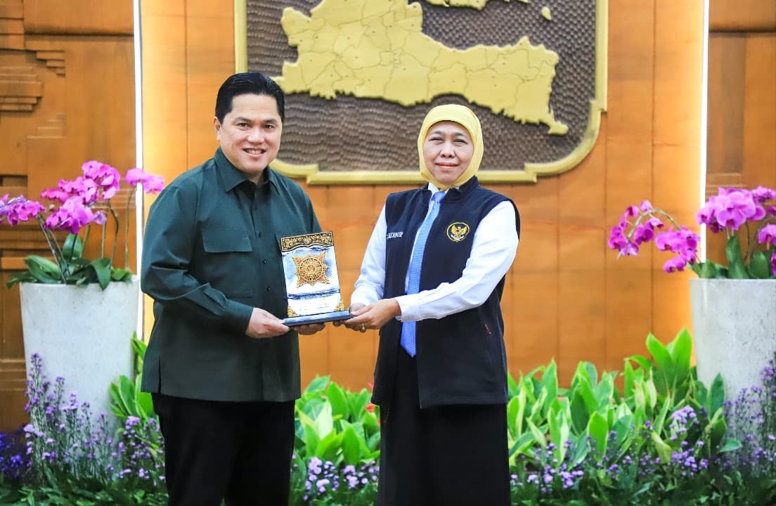 Bertemu Gubernur Khofifah, Erick Thohir Dorong Jatim Gelar Kompetisi Liga 3 dan 4