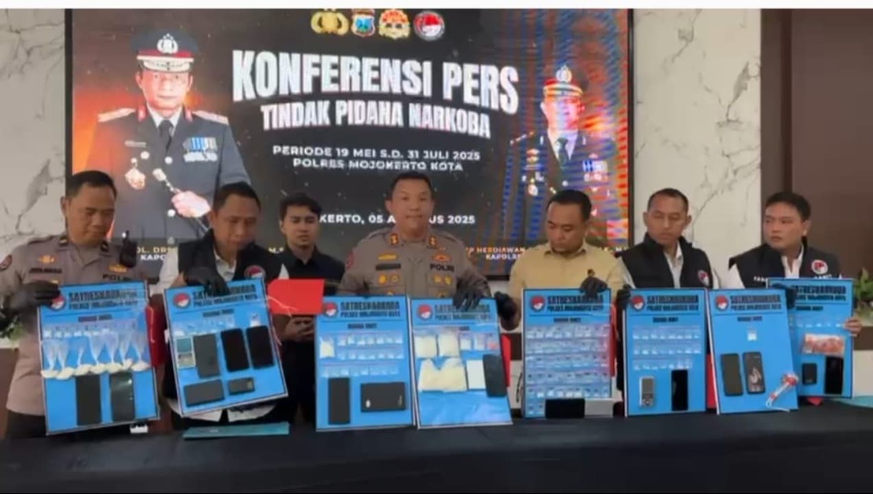 Tangkap 25 Pengedar Sabu, Polres Mojokerto Kota Selamatkan 5.359 Jiwa