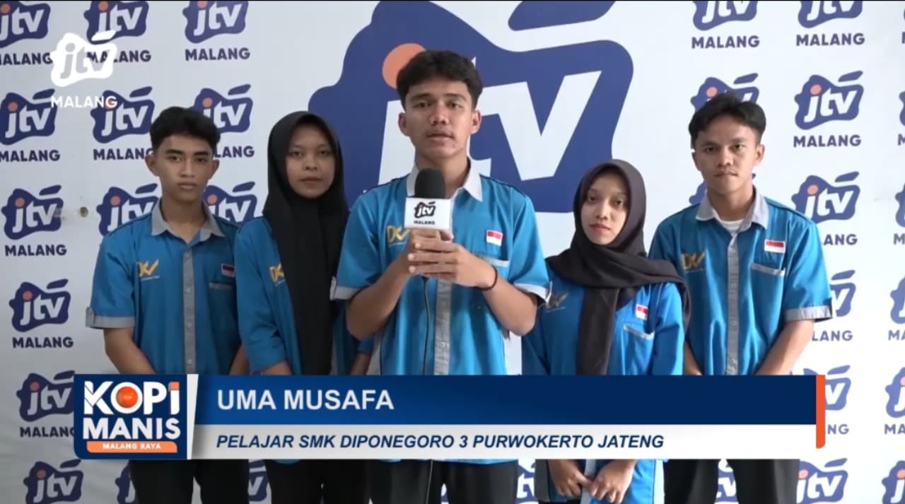 Puluhan Pelajar Siswa DKV SMK Diponegoro 3 Kedungbanteng Purwokerto Jawa Tengah Kunjungi JTV Biro Malang