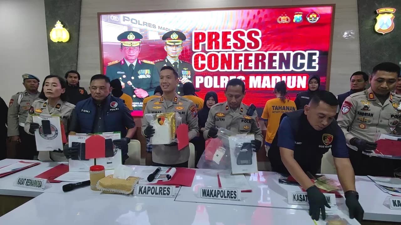 Polres Madiun Gagalkan Peredaran 1 Kg Lebih Sabu, Empat Tersangka Ditangkap