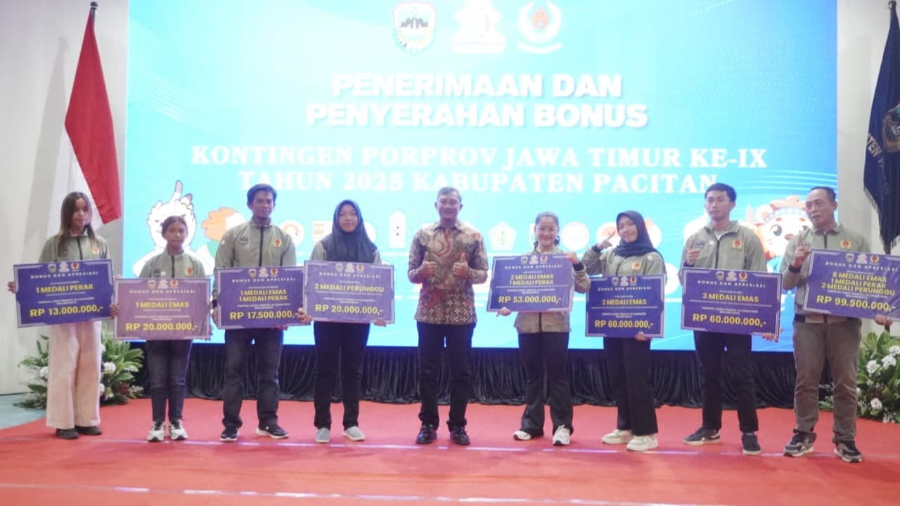 Pemkab Pacitan Gelontor Rp 720 Juta untuk Apresiasi Atlet Berprestasi di Porprov Jatim 2025
